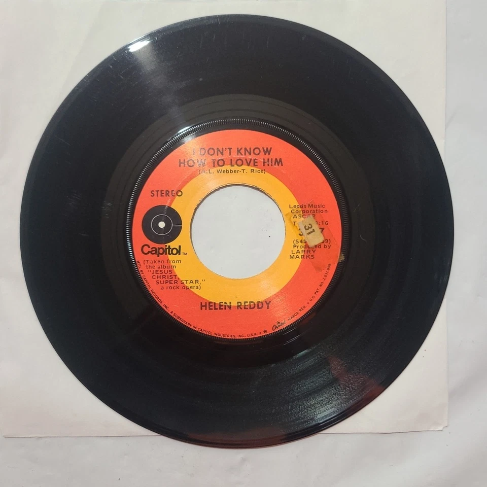 Helen Reddy ~ I Believe In Music/ I Don't Know How To Love Him ~ 45 RPM Record - Image 3 of 4