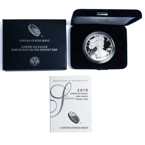 2019-W American Silver Eagle Proof 1oz .999 Silver w/ Box & COA OGP