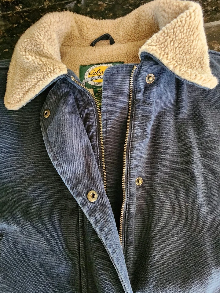 Chaqueta azul de lona Cabelas de alta resistencia. Talla grande. Excelente estado. Foto 4 de 4