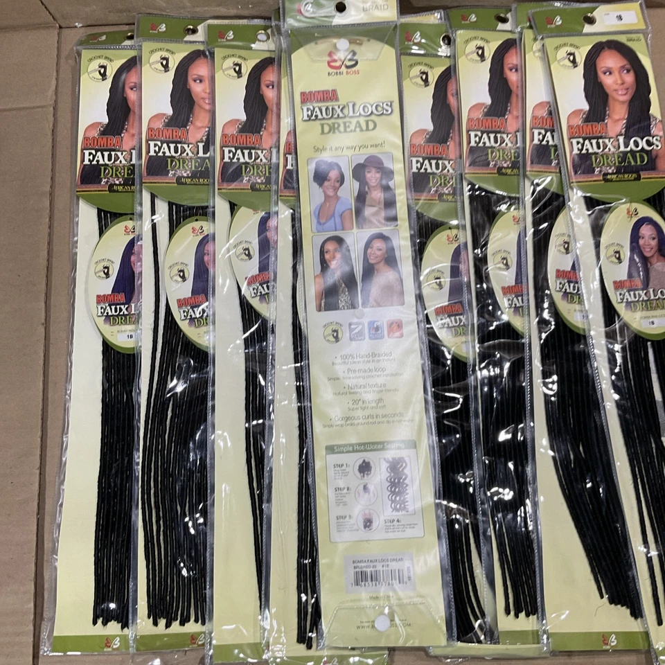 Set Of 10 Bomba Dreadlocks Faux Bobbi Boss Braid King 1B - Image 4 of 4