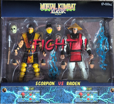 Mortal Kombat Klassic Boxed Action Figure Set Scorpion vs Raiden