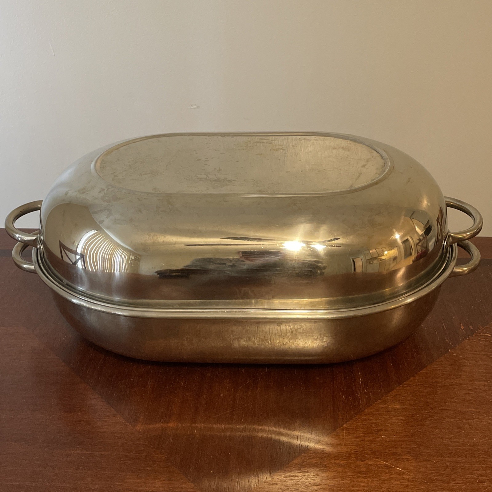 Revere Ware Turkey Roaster Roasting Pan Stainless Steel 18 x 12.5 x 7.5 2504 UVG