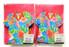 Hawaiian Shirt On Hanger Party Invitations w/Env 8ct. - Amsco - 2 Pkgs (16) NEW 