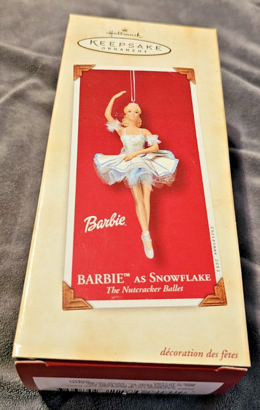 2002 Hallmark Porcelain Barbie As Snowflake From Nutcracker Ballet Ornament