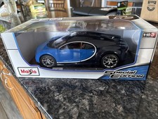 Maisto Special Edition Bugatti Chiron Black/Blue 1/18 Die Cast #46629 NIB