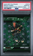 2023-24 O-Pee-Chee Opc Platinum PSA 10 Brock Faber /35 Green Pixels Rookie RC