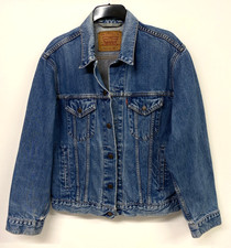 Giacca vintage Ralph Levis denim uomo M blu biker camionista giacca 922