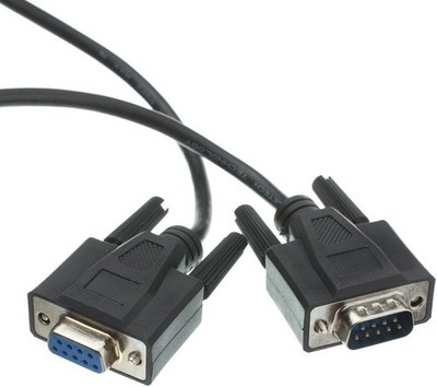 15ft 5m 9-Pin Male to Female Straight-Through Serial Extension Cable DB9M DB9F