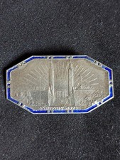 WA BOLIN, brooch, "Gothenburg 1923" silver with blue enamel.