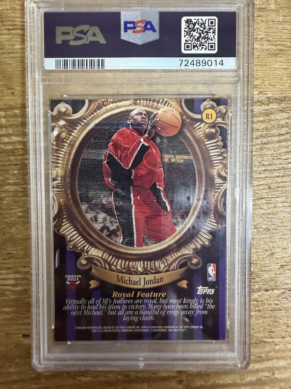 MICHAEL JORDAN 1998-99 TOPPS ROUNDBALL ROYALTY #R1 NM-MT PSA 8 BULLS INSERT view 2