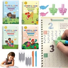 Magic Grooved Handwriting Practice Book for Kids 35 Years  Tiny Thinkers Reusab