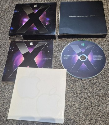 Offizielle Original Apple Mac OS X Leopard Version 10.5.1 DVD Originalverpackt Handbuch Aufkleber