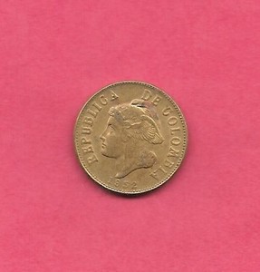 COLOMBIA KM211 1952 XF-SUPER FINE CIRCULATED OLD ANTIQUE 2 CENTAVOS COIN
