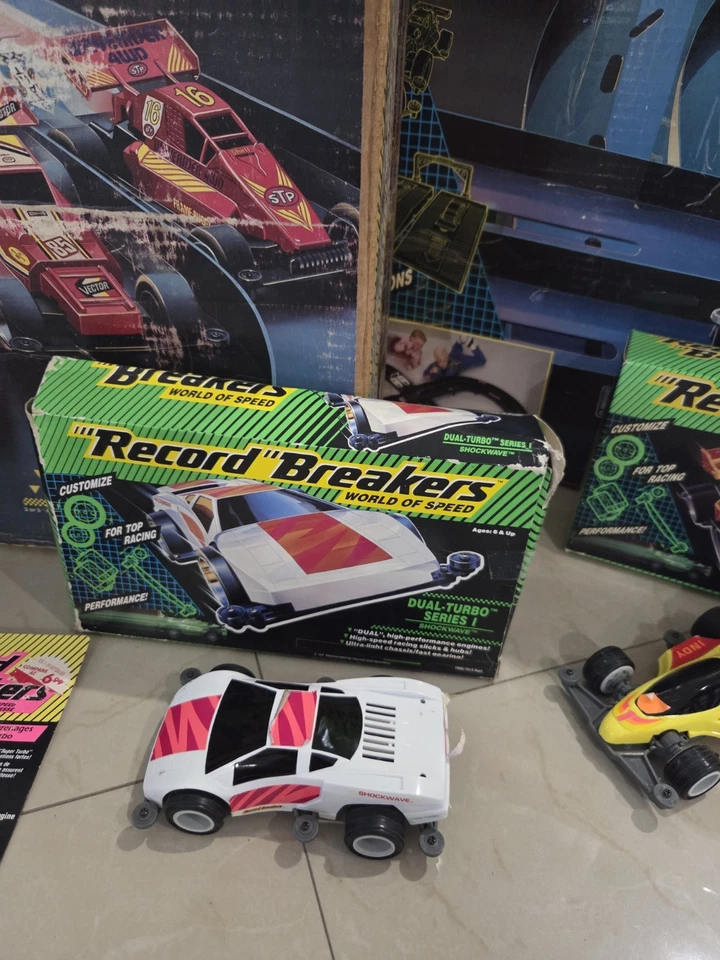 Vintage 80s Record Breakers World of Speed 1989 Collection Track Cars - Image 3 of 4