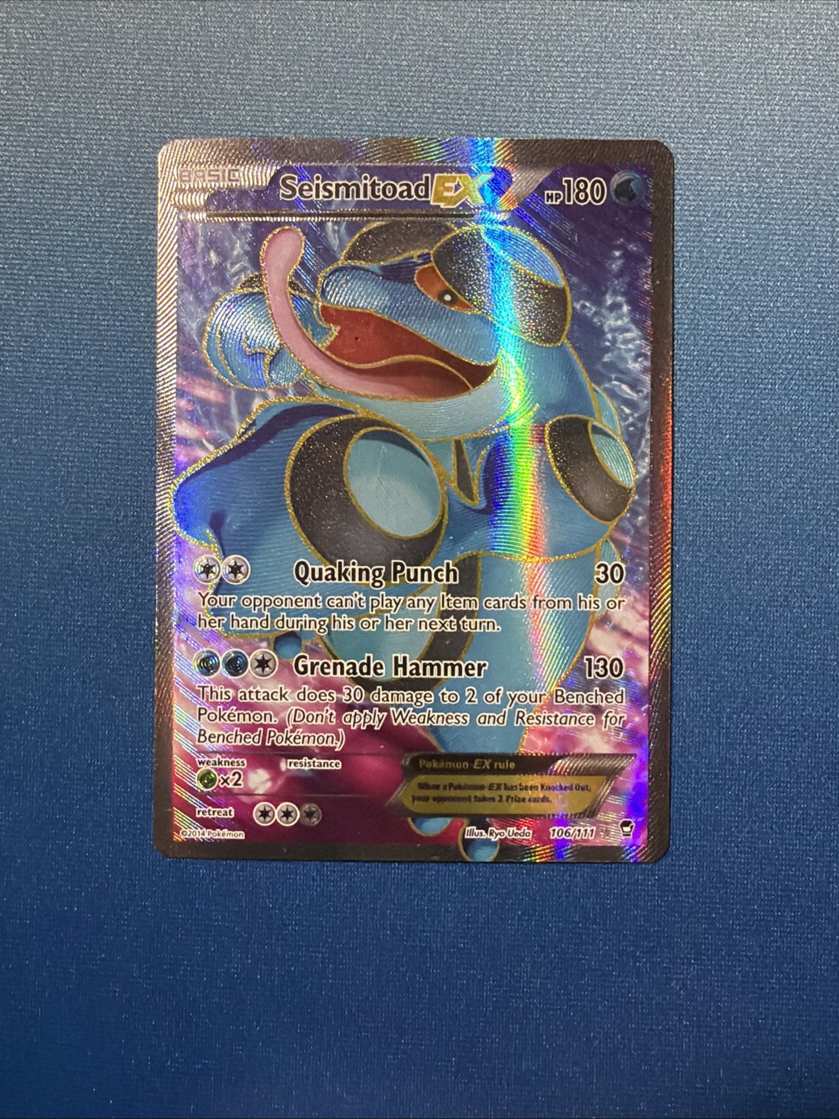 Seismitoad EX - 106/111 - Pokemon Furious Fists XY Full Art Ultra Rare Card LP
