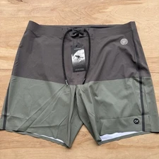 Outerknown Kelly Slater Apex Boardshorts Size 38 Olive Colorblock Swim Trunks