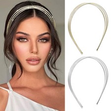 Multi Layered Metal Headbands for Women Non Slip Hair Accessories Headpiece