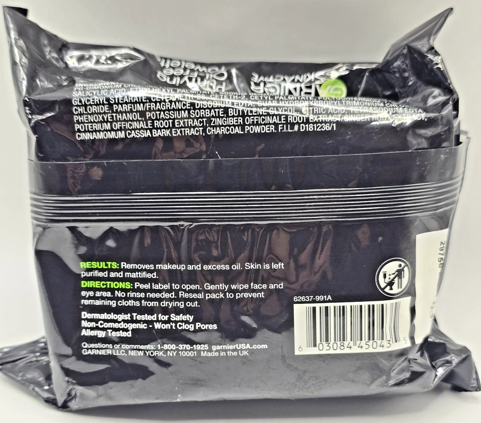 Garnier SkinActive 25 Pk Purifying Oil-Free Makeup Remover Wipes Towelettes - Image 2 of 4