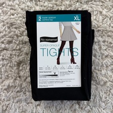 No nonsense SUPER OPAQUE TIGHTS Womens XL PACK OF 2