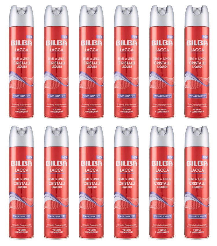 Stock 12x Lacca Capelli Bilba Semi di Lino Extra Forte - Risultato Salone