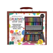 Art 101 Budding Artist 96 Piece Kids Creativity Wood Case Art Set