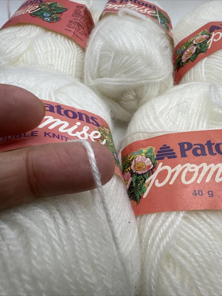 LOTE de 5 Patones Promise Hilado Madejas Blancas 145 Yardas Cada Canadá Color Lote 503 Foto 4 de 4