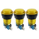 3 x Yellow 5V LED T10 28mm Round Illuminated Arcade Push Buttons & Microswitches