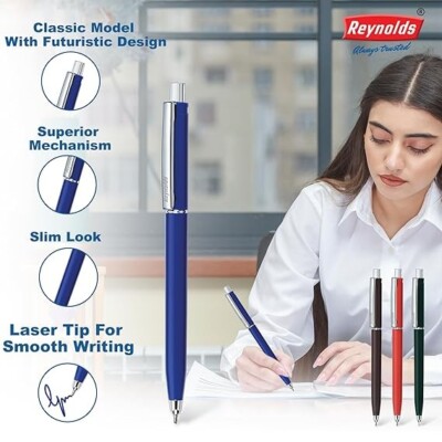 Reynolds VISTA RT BP 25 CT JAR - Penna a sfera leggera blu I con comoda impugnatura per una scrittura extra liscia I cancelleria per scuola e ufficio | 0,7 mm Dimensioni