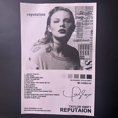 Taylor Swift “Reputation” Canvas Album Cover Print Black & White