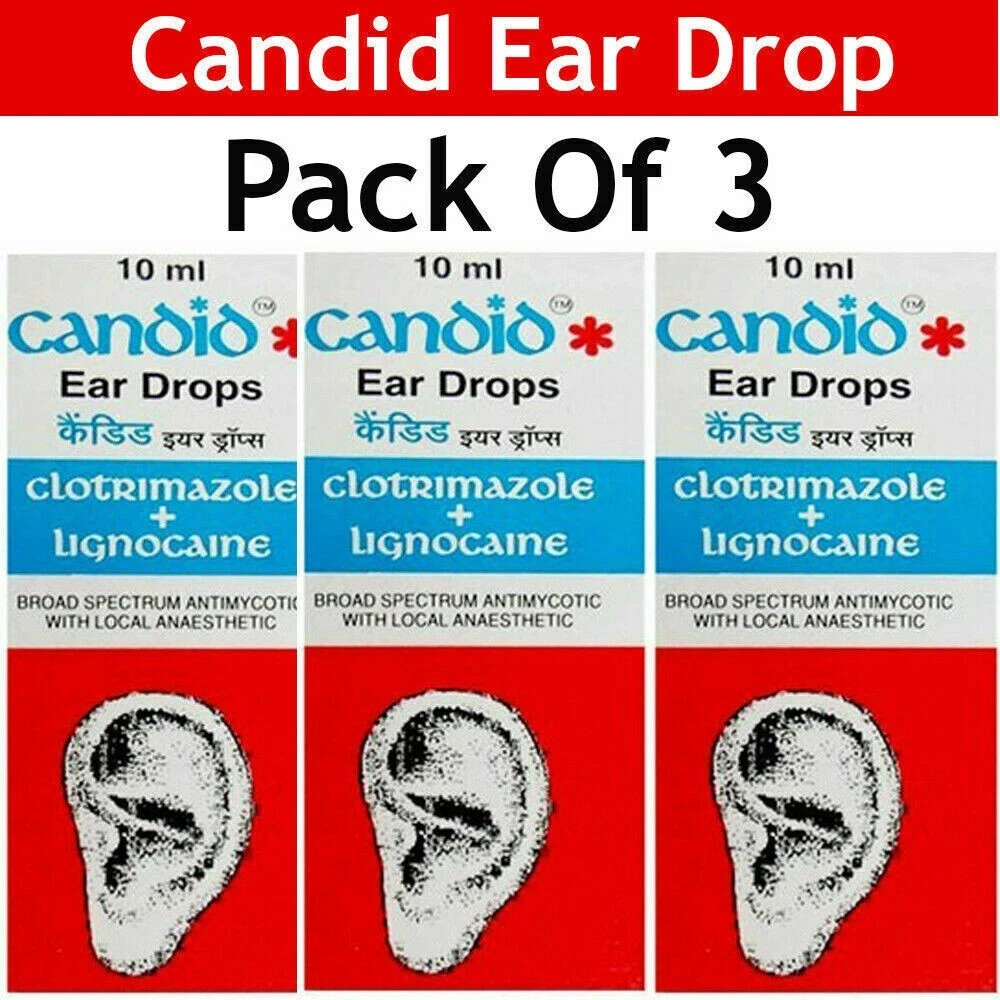 3X Candid Ear Wash Drops For treatment of fungal infections in Ear 10ml