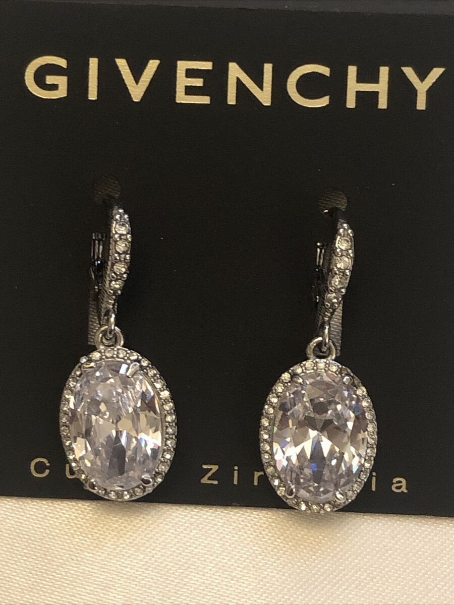 Givenchy Silver Tone & Cubic Zirconia Oval Drop Earrings NWT Givenchy Silver Tone & Cubic Zirconia Oval Drop Earrings NWT