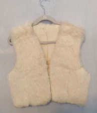 Tuff Assoc 100% Rabbit Fur Vest Fully Lined Cream Size M  #16511