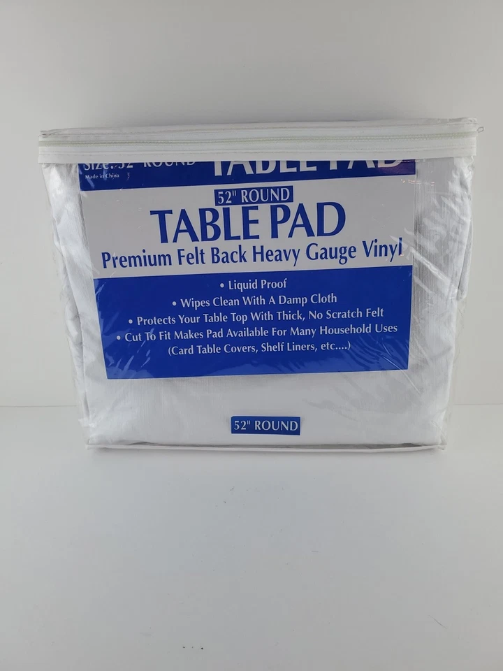 Table Pad Premium Felt Back Heavy Gauge Vinyl Pad 52" Round - Image 3 of 4