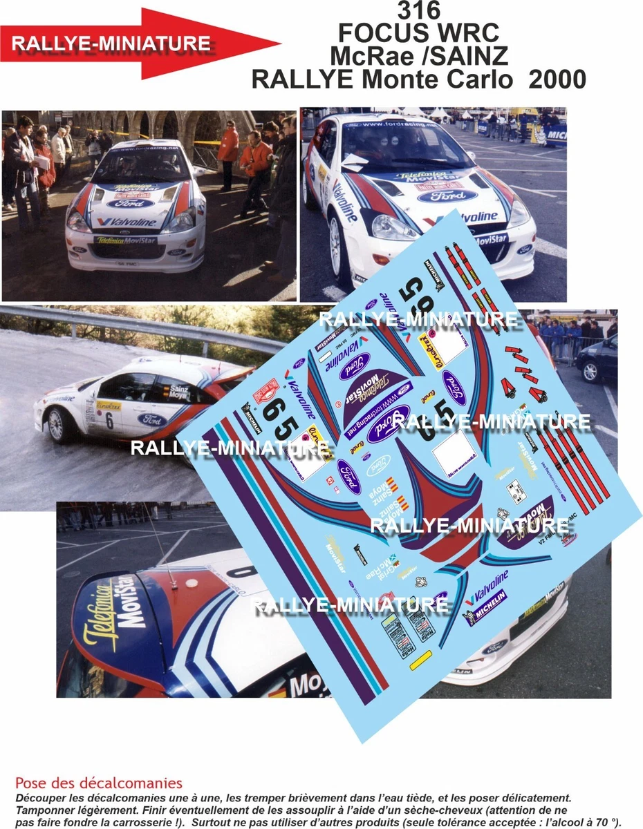 Décalcomanies 1/18 Citroën Xsara WRC Loix Rallye Corse 2004 - Pour Maquettistes