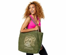 Zumba World Tour Tote Bag - Army Green - New Free Shipping
