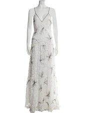 LOVESHACKFANCY Embellished White Long Lace Boho Dress Size: S