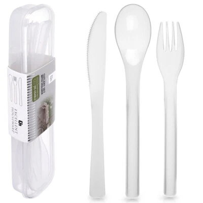 EXCELLENT HOUSEWARE Picknickbesteck Besteckset Plastikbesteck wiederverwendbar 4 El.