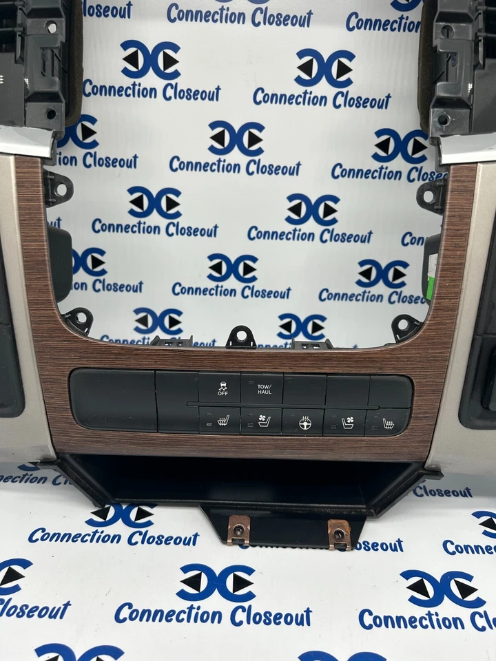 ✅ 2013-2020 RAM 1500 2500 3500 radio bisel grano madera/ajuste plateado 1VY941X9AB Foto 3 de 4