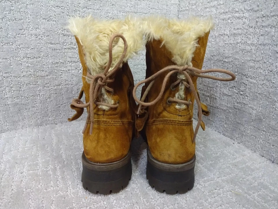 CAT Caterpillar Womens Size 9 W Brown Leather Shearling Trappers Boots P304409 - Image 4 of 4