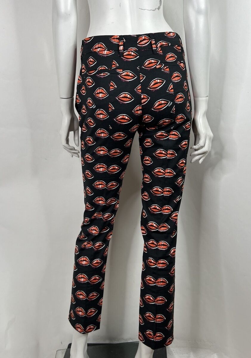 Vtg PRADA 2016 BLACK LIPS PRINT PANTS IT38 | eBay Vtg PRADA 2016 BLACK LIPS PRINT PANTS IT38 | eBay