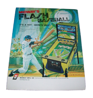 Flash Baseball Arcade Flyer Original Vintage Retro Game Artwork Sheet 1967