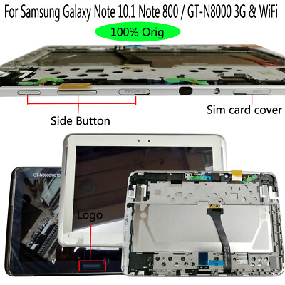 For Samsung Galaxy Note 10.1 GT-N8013EA N8000 3G \u0026 WiFi LCD Display Touch  Screen | eBay