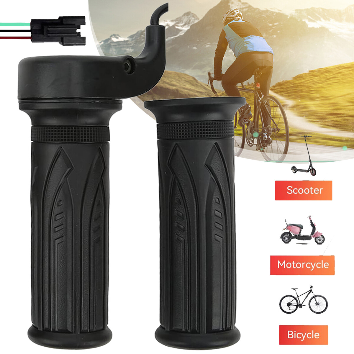 Full Twist Throttle For RIDSTAR E-Bike Q20 With Extra Grip (PURPLE ...