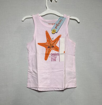 Toddler Girls Tank Top ''Daddys Little Star'' Cat & Jack Pink 2T