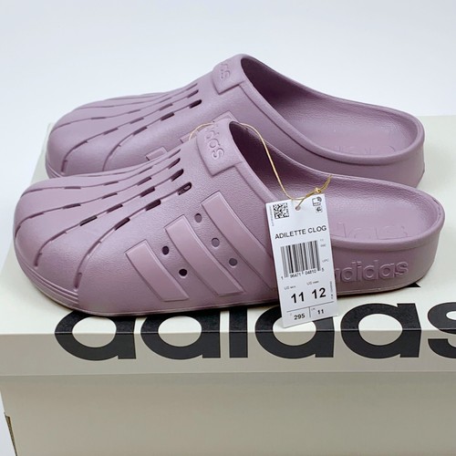 Adidas Adilette Clog Slip On Beach Slides Sandals Fig/Purple IF8654 Mens Size 11 - Picture 2 of 9