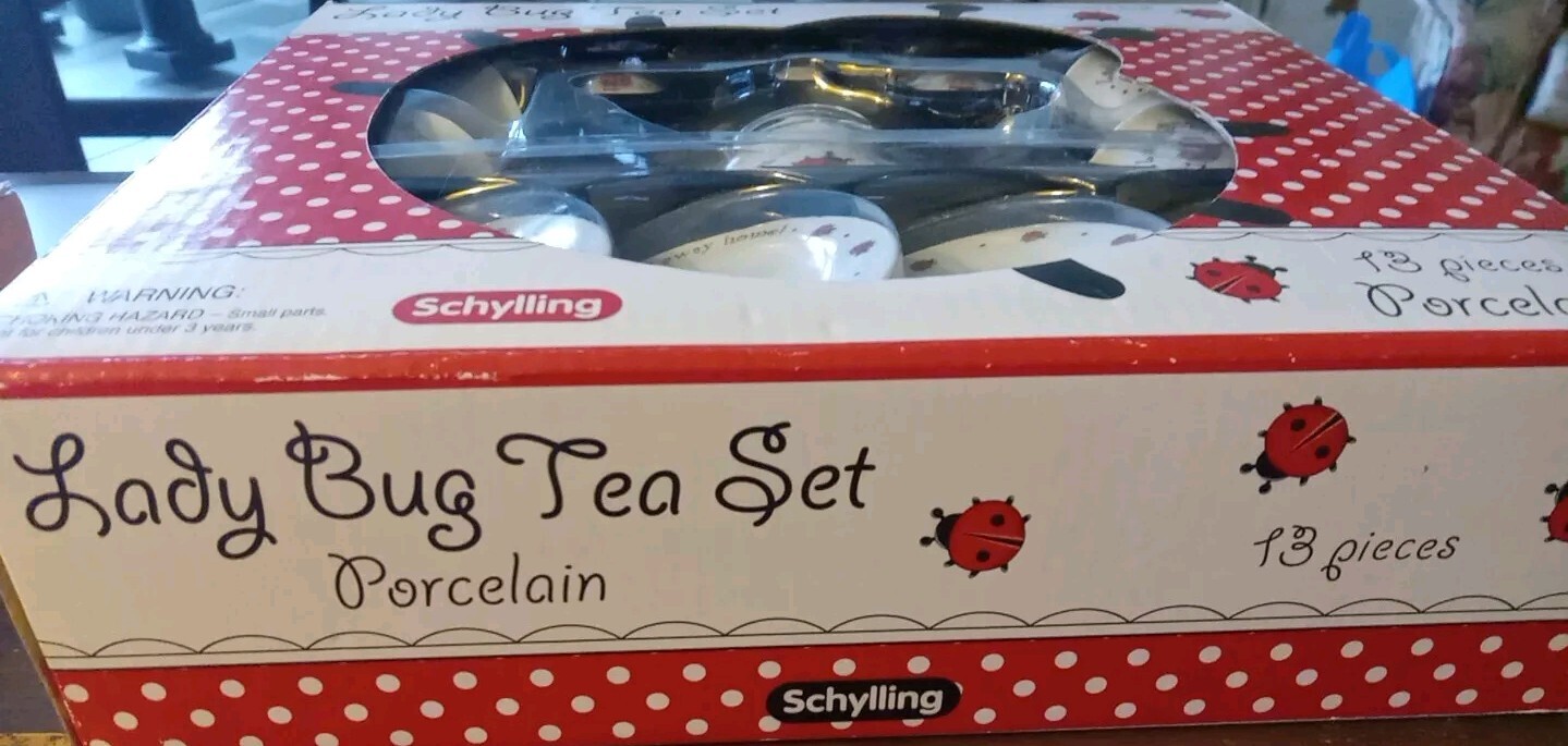 Schylling Ladybug Porcelain Tea Set for Any Little Hostess Ages 8 for ...