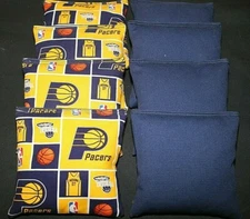 INDIANA PACERS TEAM BASKETBALL 8 ACA BEAN BAGS/ BAGGO TOSS  Quality Handmade!