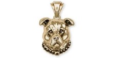 Pit Bull Jewelry 14k Gold Handmade Pit Bull Pendant  PT7-PG