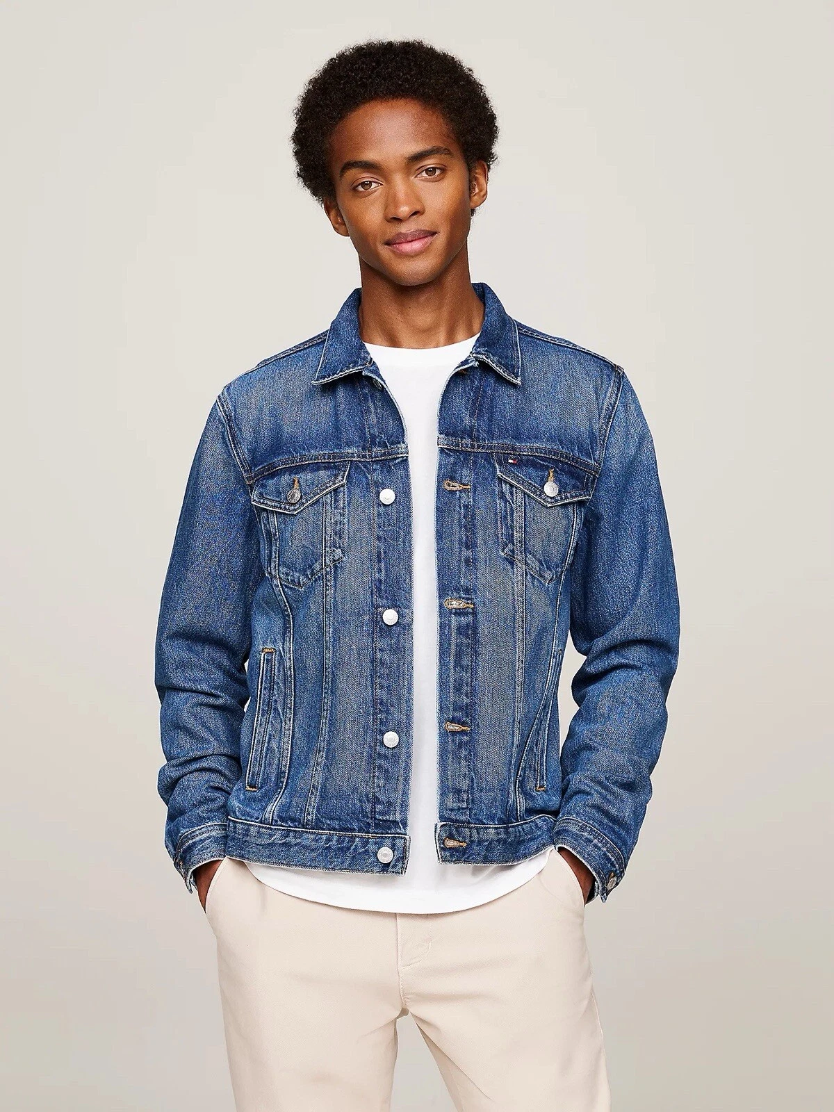 tommy hilfiger denim jacket large