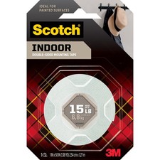 Scotch Indoor Double-Sided Mounting Tape 114 : 1 in. x 50 in. White 